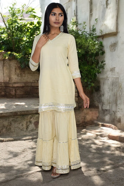 Ivory Grace Sharara Set