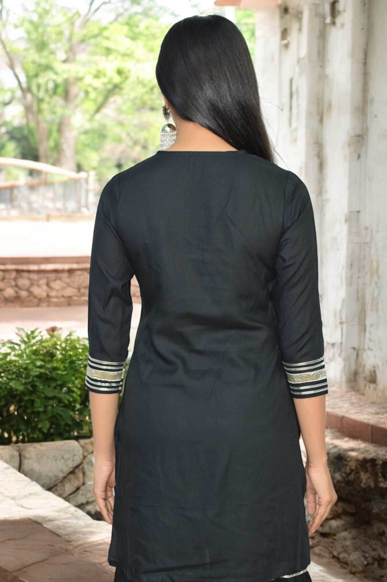 Midnight Black Beauty Sharara Set