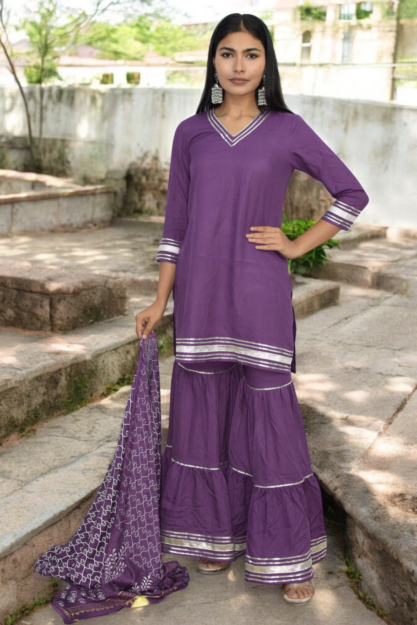 Lavender Bliss Sharara Set