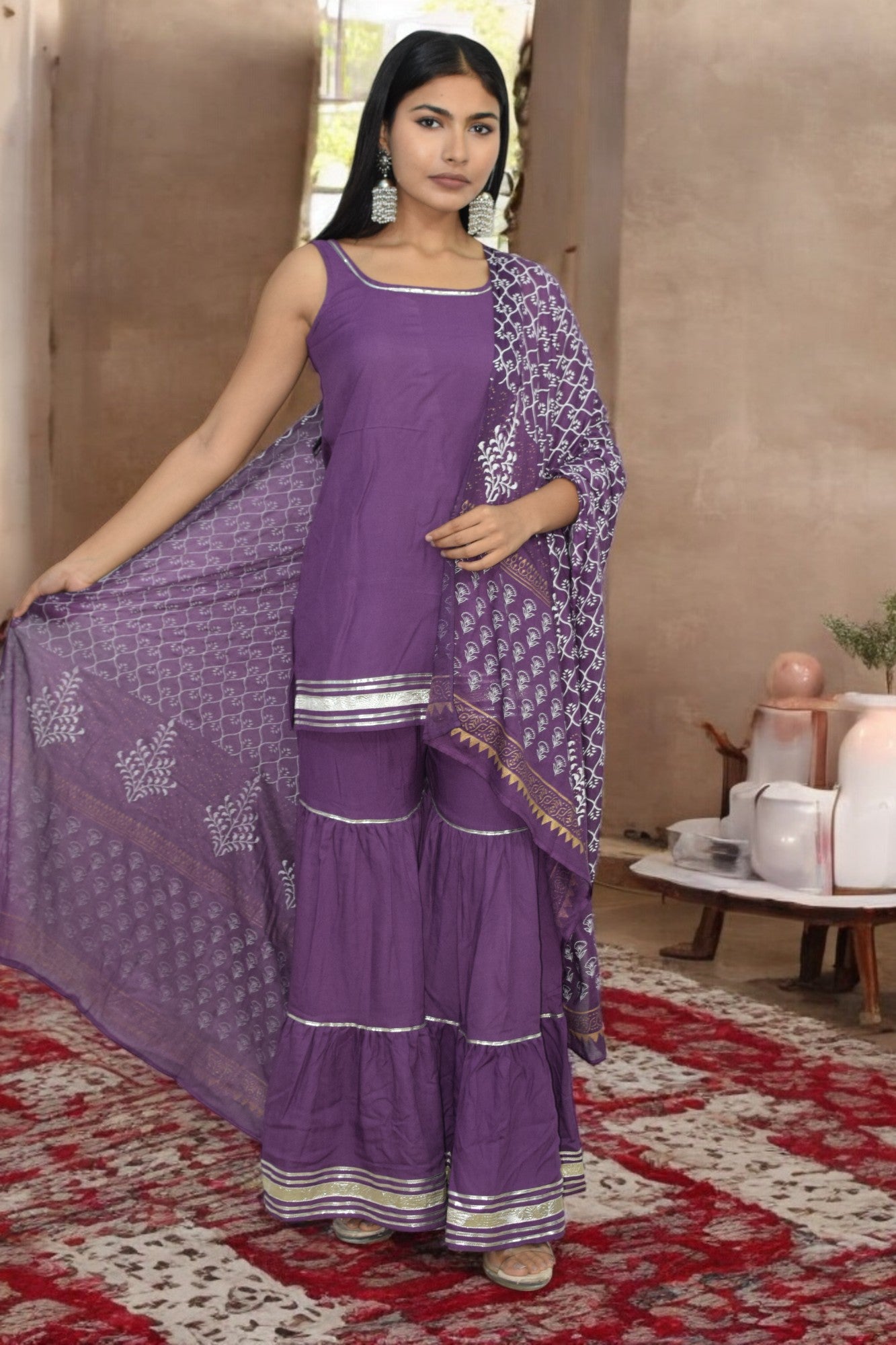 Jamuni Sleeveless Sharara Set