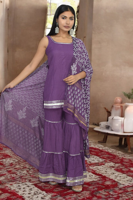 Jamuni Sleeveless Sharara Set
