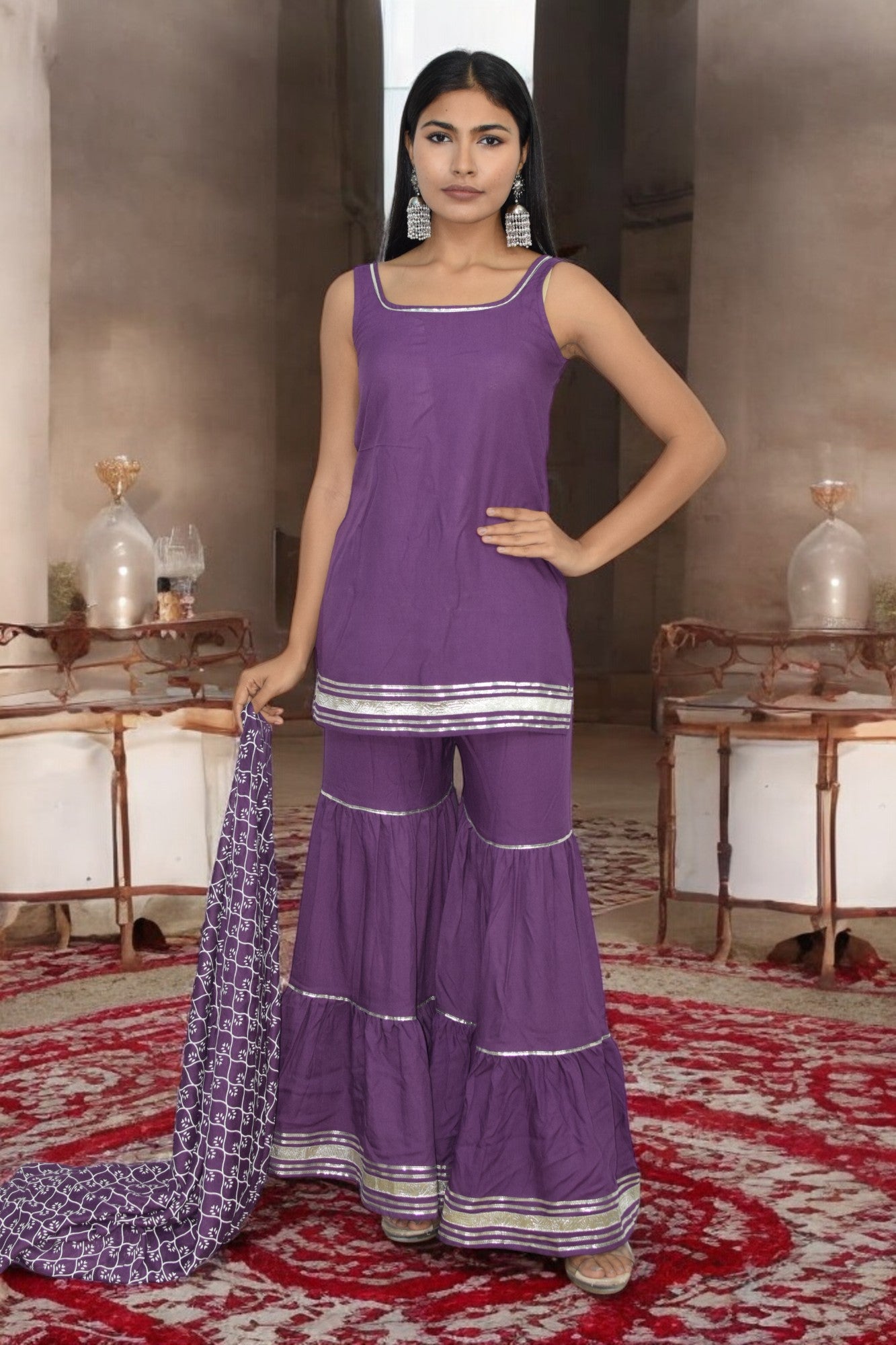 Jamuni Sleeveless Sharara Set