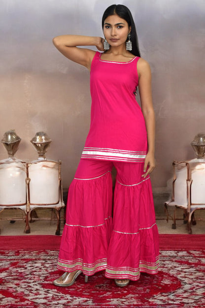 Gulabi Sleeveless Sharara Set