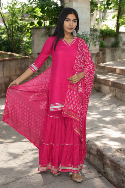 Pink Radiance Sharara Set