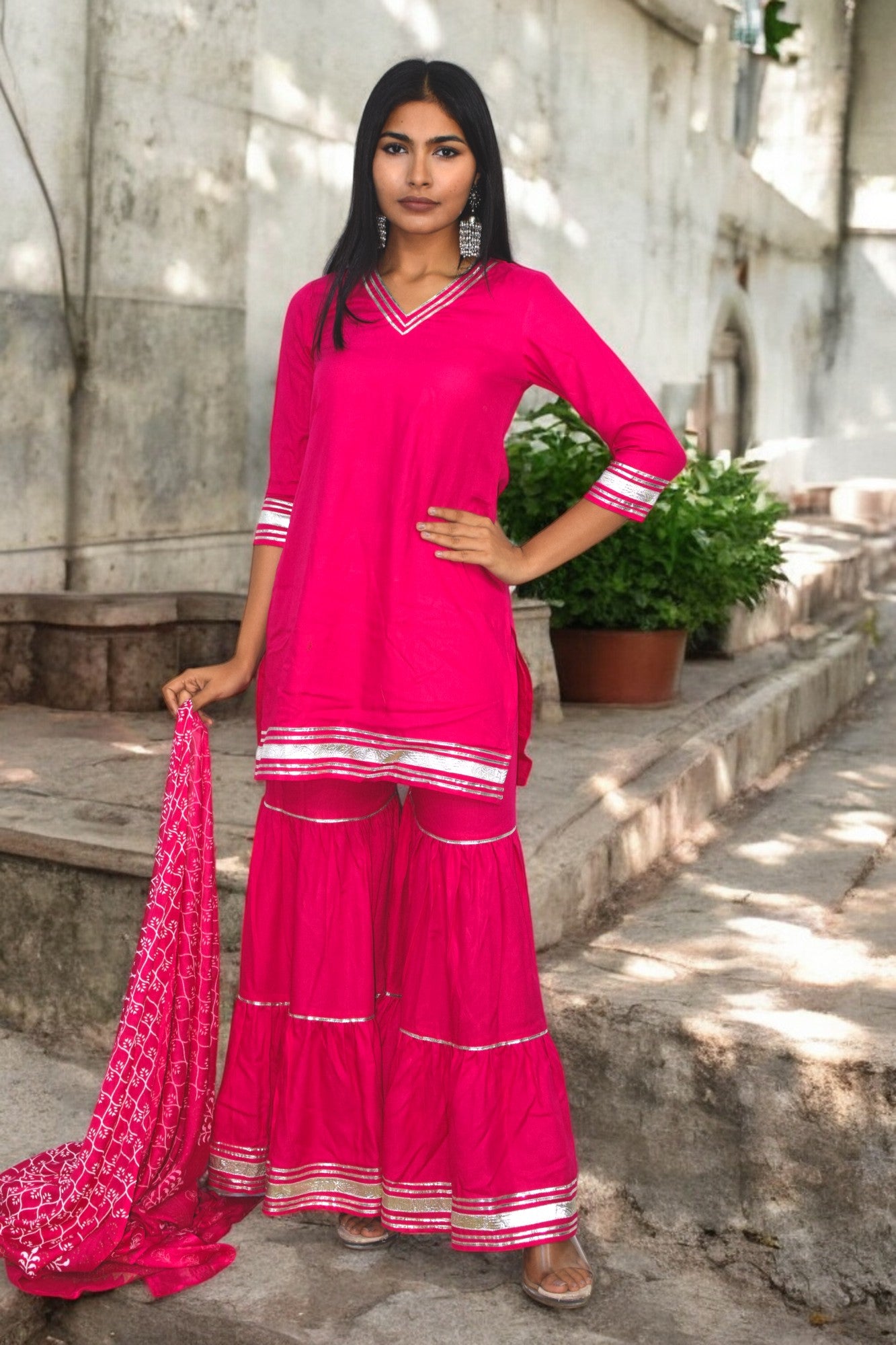 Pink Radiance Sharara Set