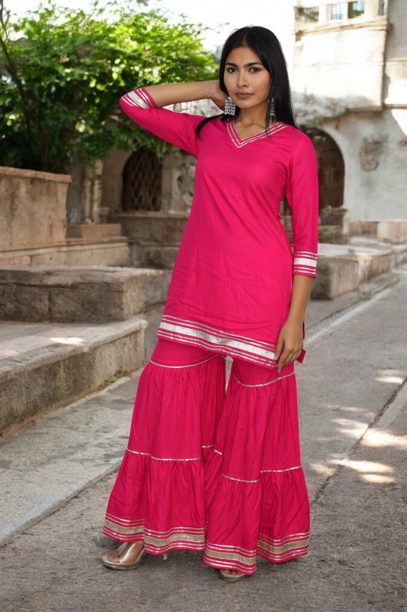 Pink Radiance Sharara Set