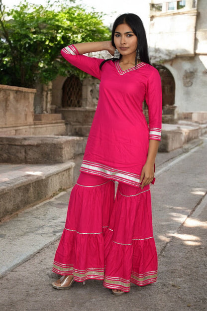 Pink Radiance Sharara Set