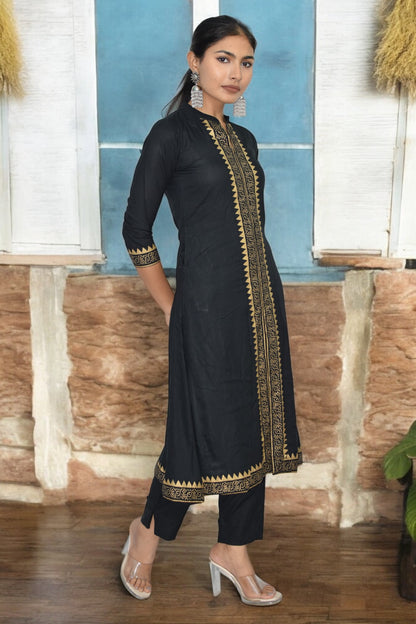 Black Chic cotton Kurta Set