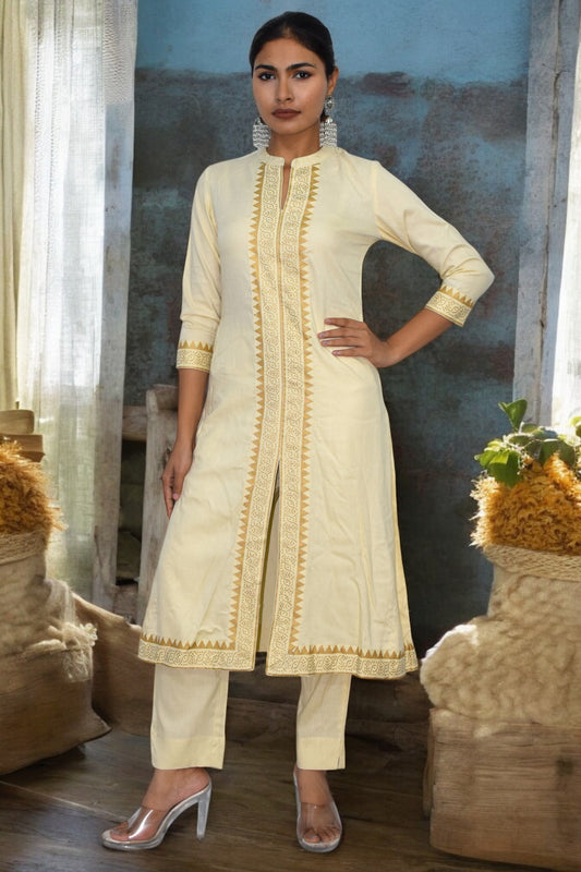 Beige Chic cotton Kurta Set