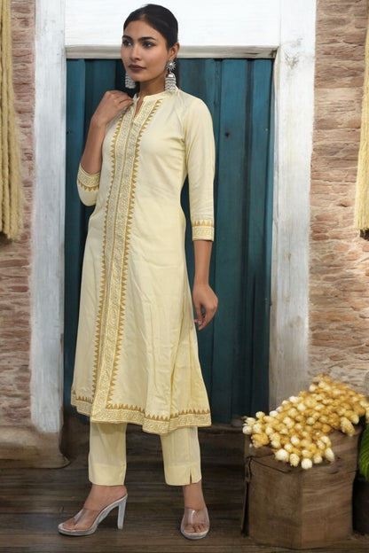 Beige Chic cotton Kurta Set
