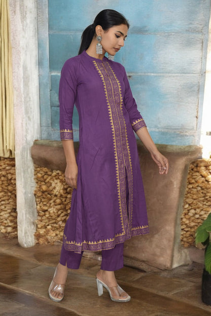 Purple Chic cotton Kurta Set