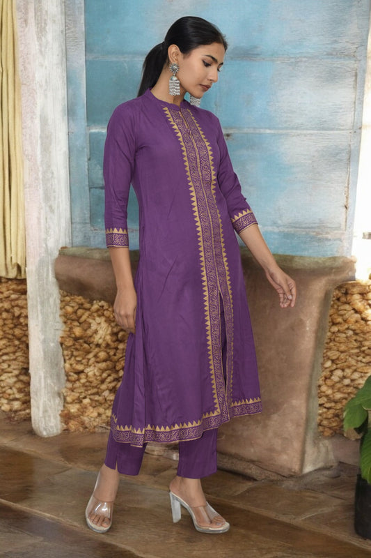Purple Chic cotton Kurta Set