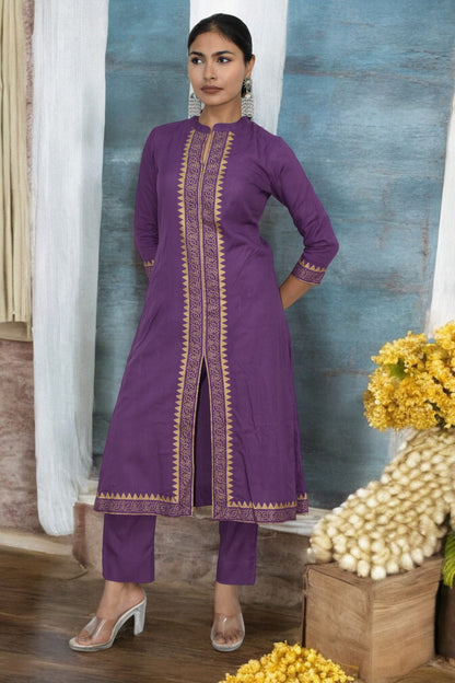 Purple Chic cotton Kurta Set