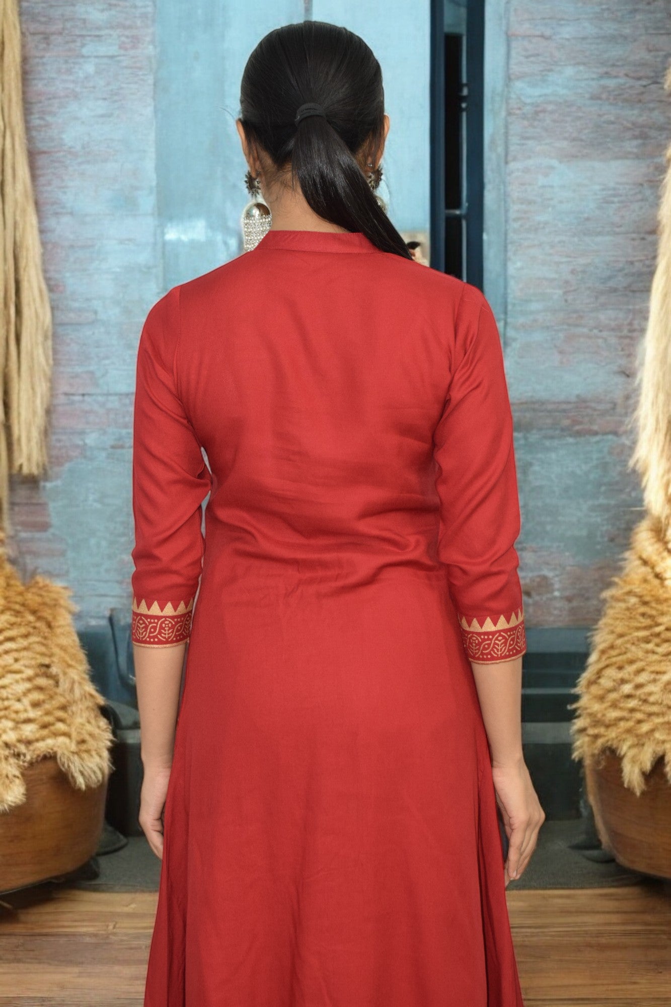 Red Chic cotton Kurta Set