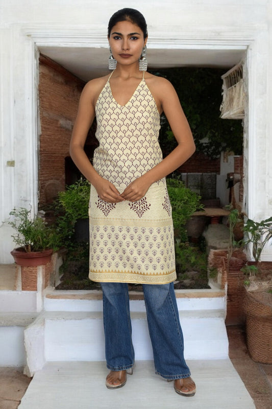Sunehri Shaam Halter neck Kurta