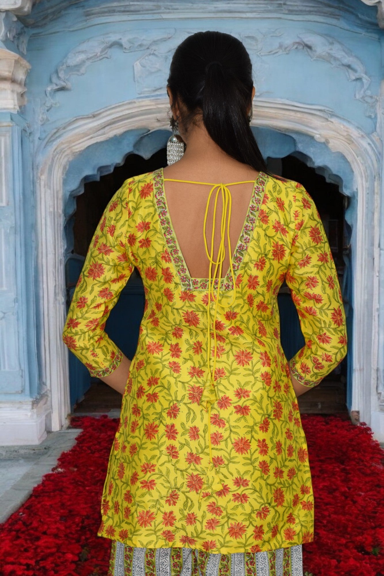 Sunshine Bloom Chanderi Silk Suit Set