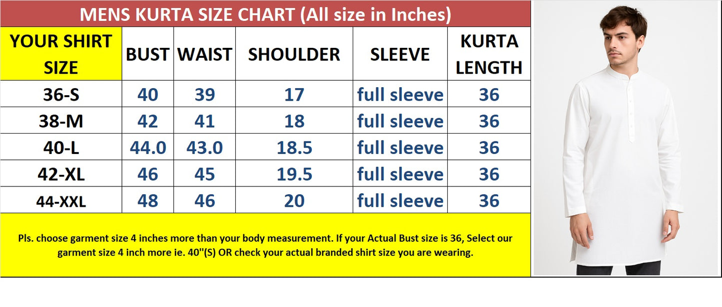 Rangrez tricona Hand Block Cotton kurta for men