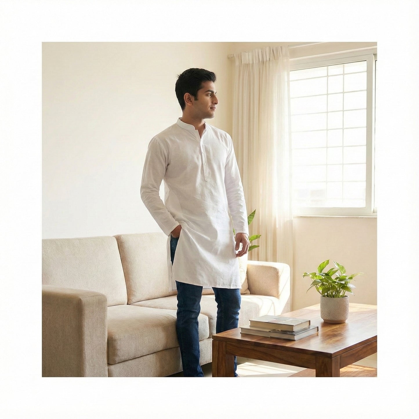 Classic White Kurta for Men