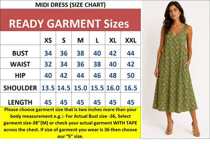 Sunlit Meadow Handblock Tie Summer Maxi Dress