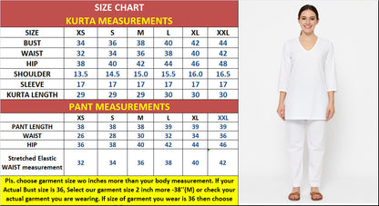 Élan White Short Kurta Set