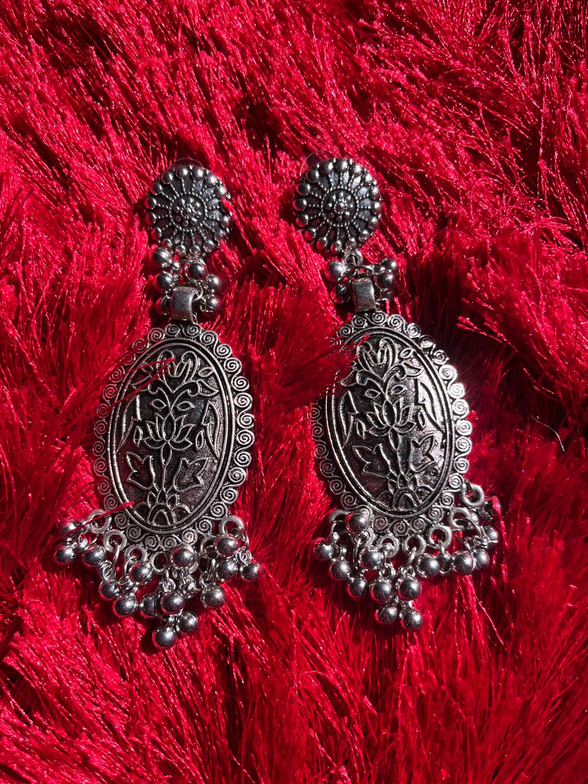 Kamal long oxidised earrings