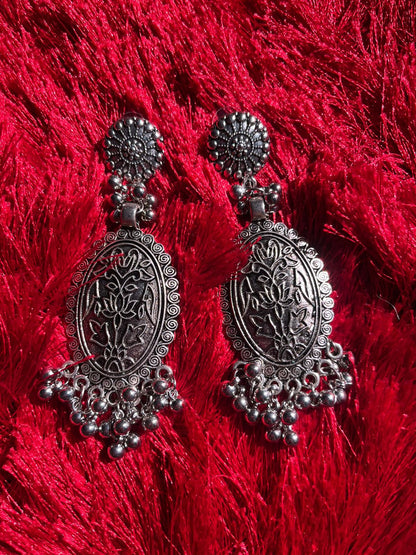 Kamal long oxidised earrings