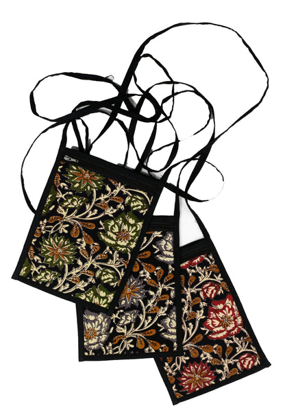 Kalamkari printed colourful Sling bag(set of 3)