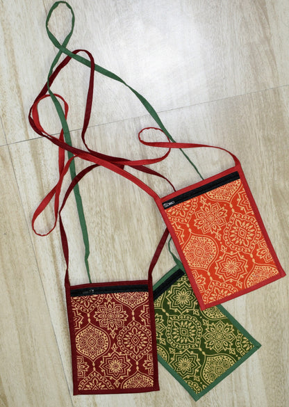 Mughal print Sling bag (set of 3)
