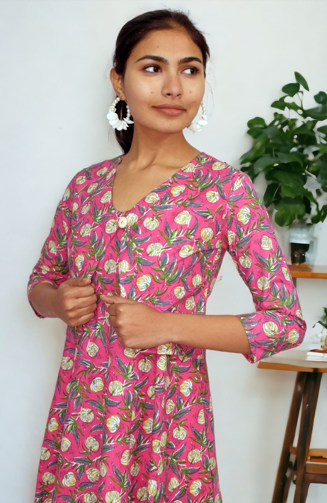 Pink tamatar Long Flared A Line Dress with jacket