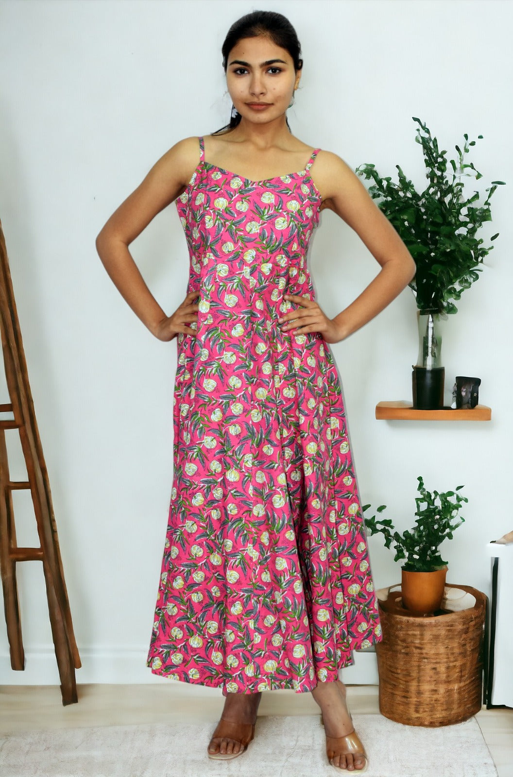 Pink tamatar Long Flared A Line Dress