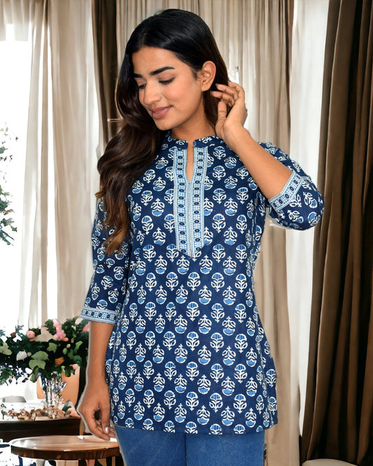 Indigo Smallbooti women's short Kurti