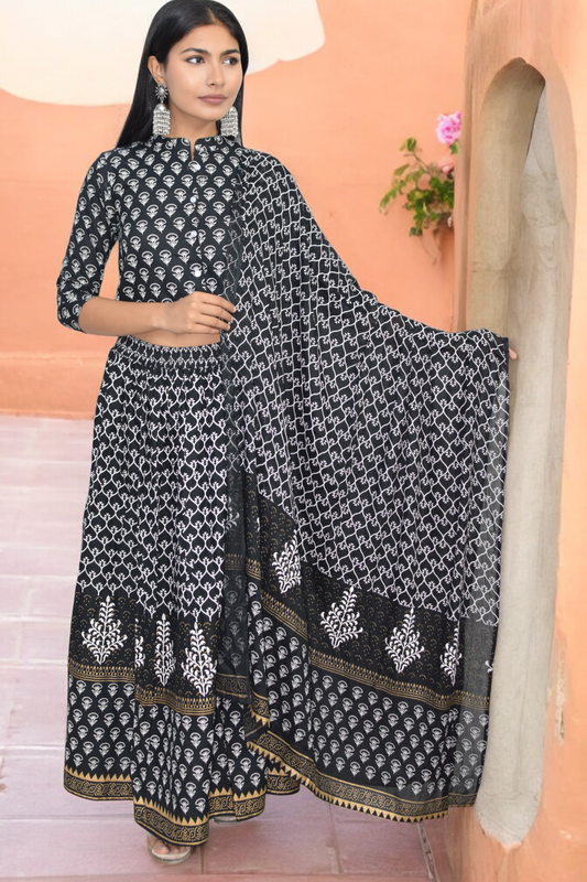 Midnight Bloom Lehenga set