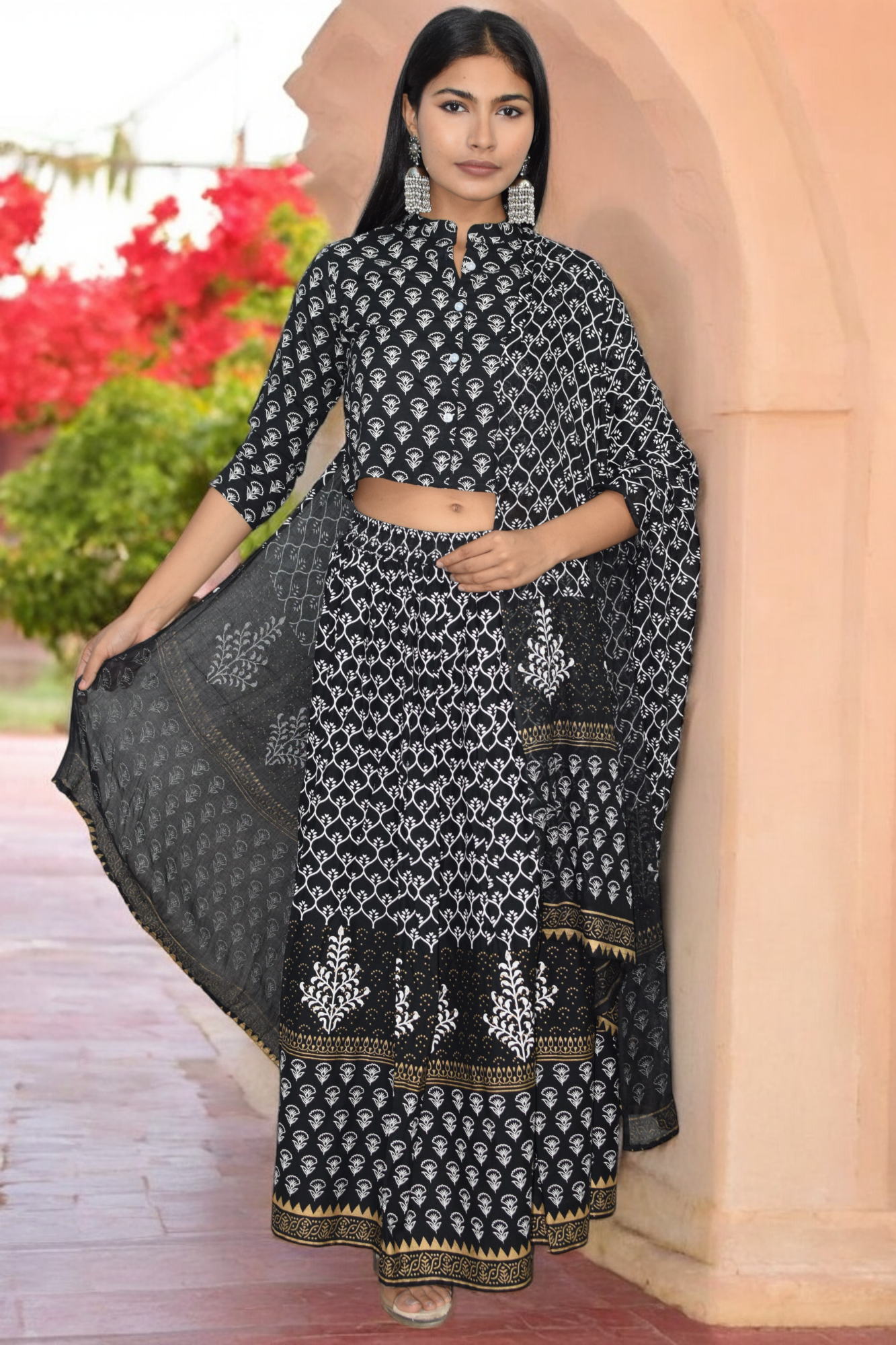 Midnight Bloom Lehenga set