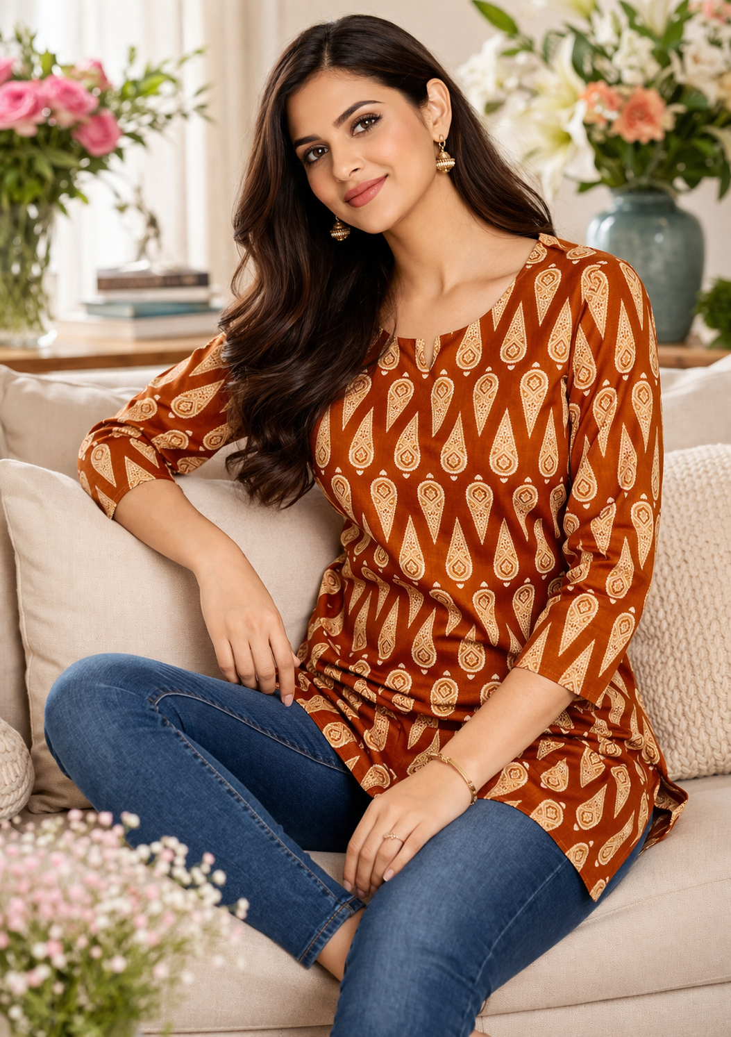 Amber Loom Printed Cotton Kurti