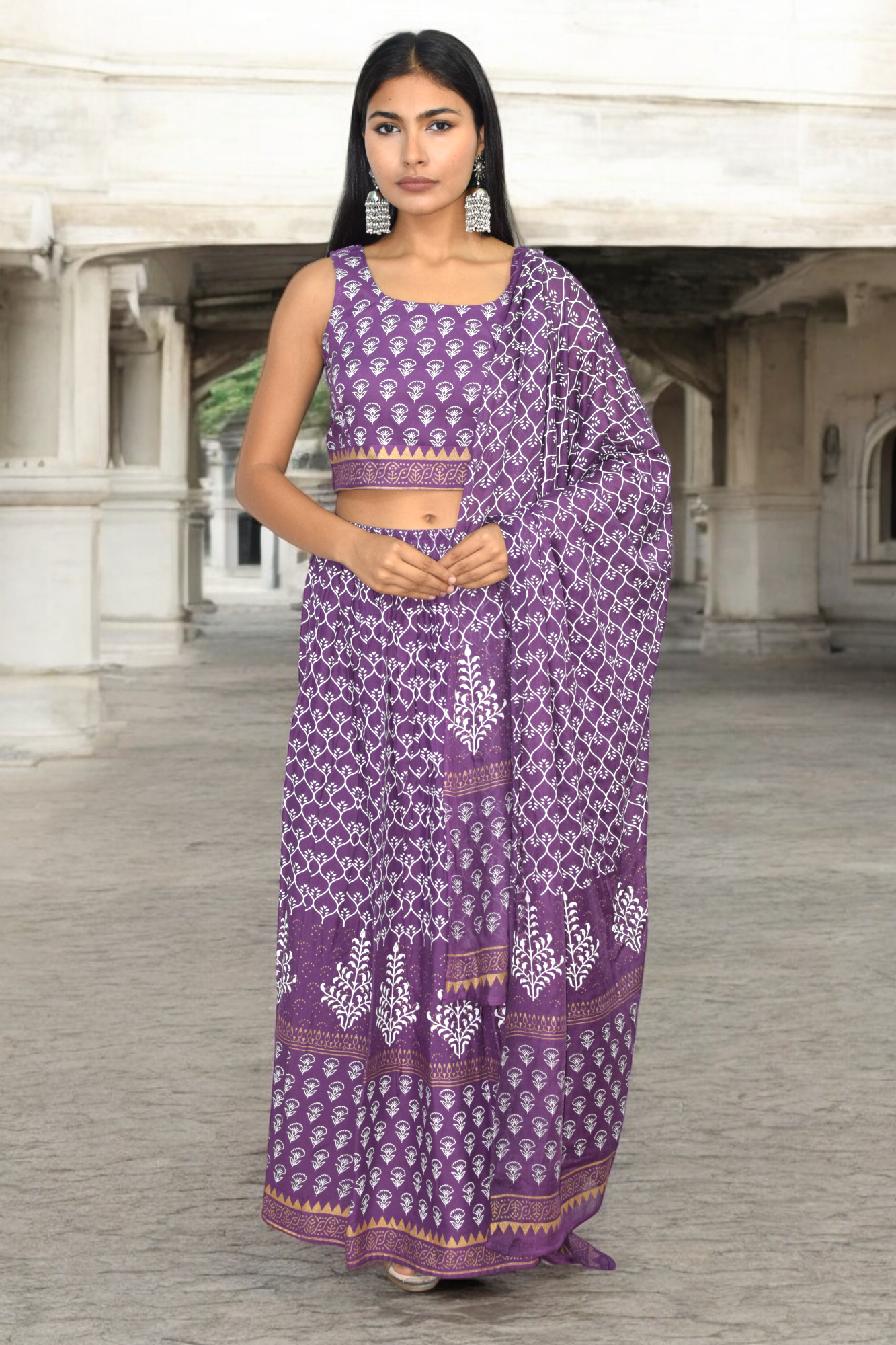 Jamuni sleeveless leghnga set