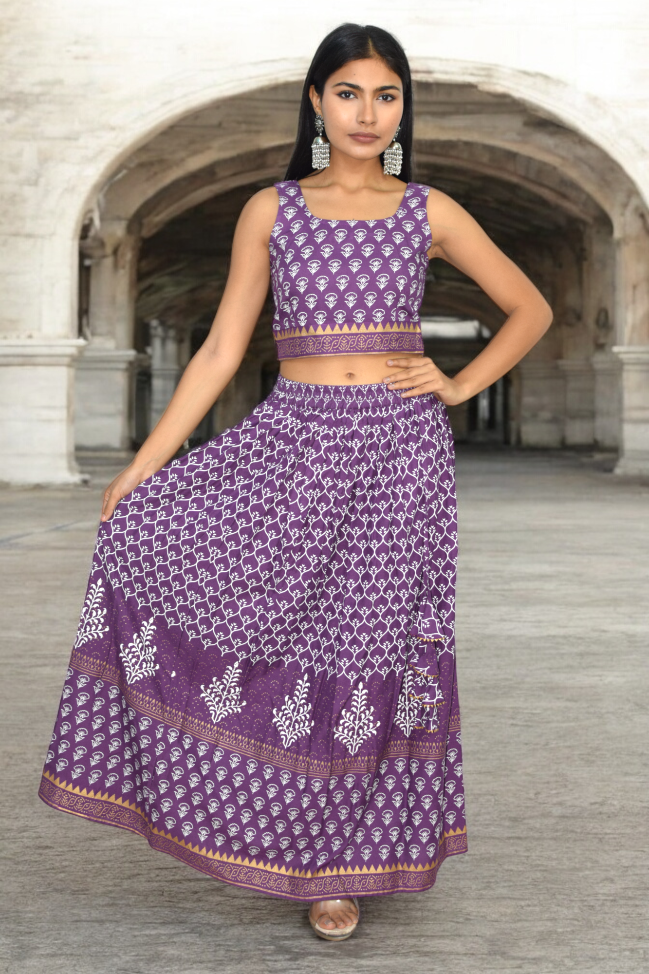 Jamuni sleeveless leghnga set