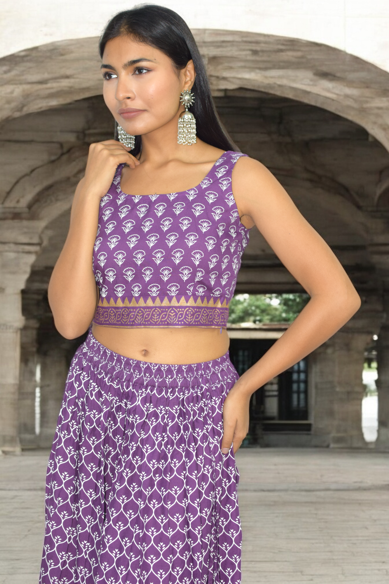 Jamuni sleeveless leghnga set