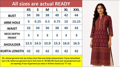 Gulnaar Maroon & Gold Paisley Print Festive Kurta for Women