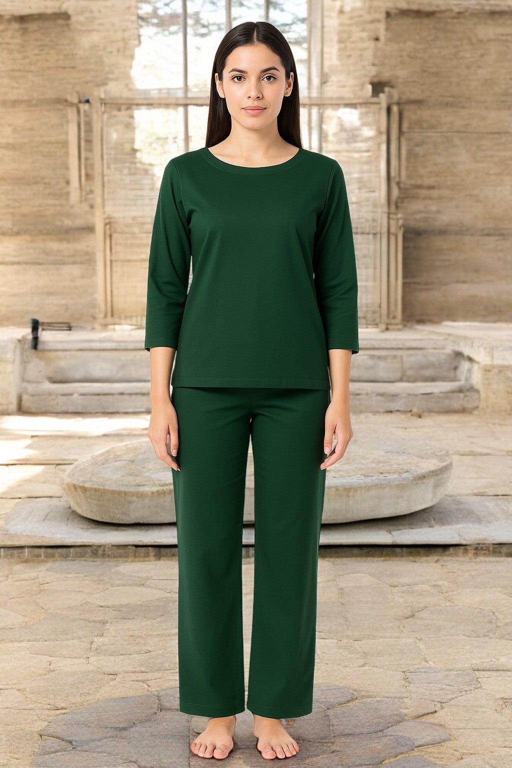 Pure cotton Green Yoga Set