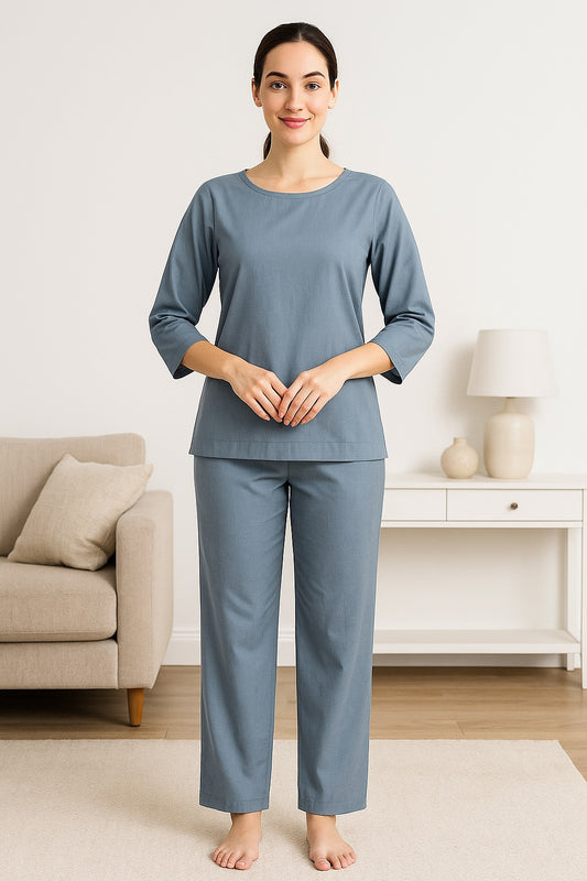 Pure cotton Grey Yoga Set