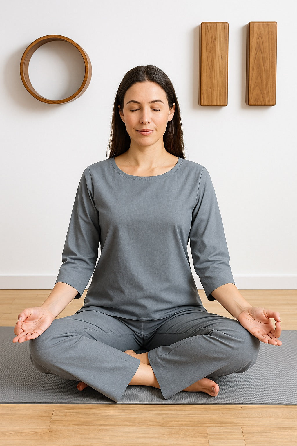 Pure cotton Grey Yoga Set