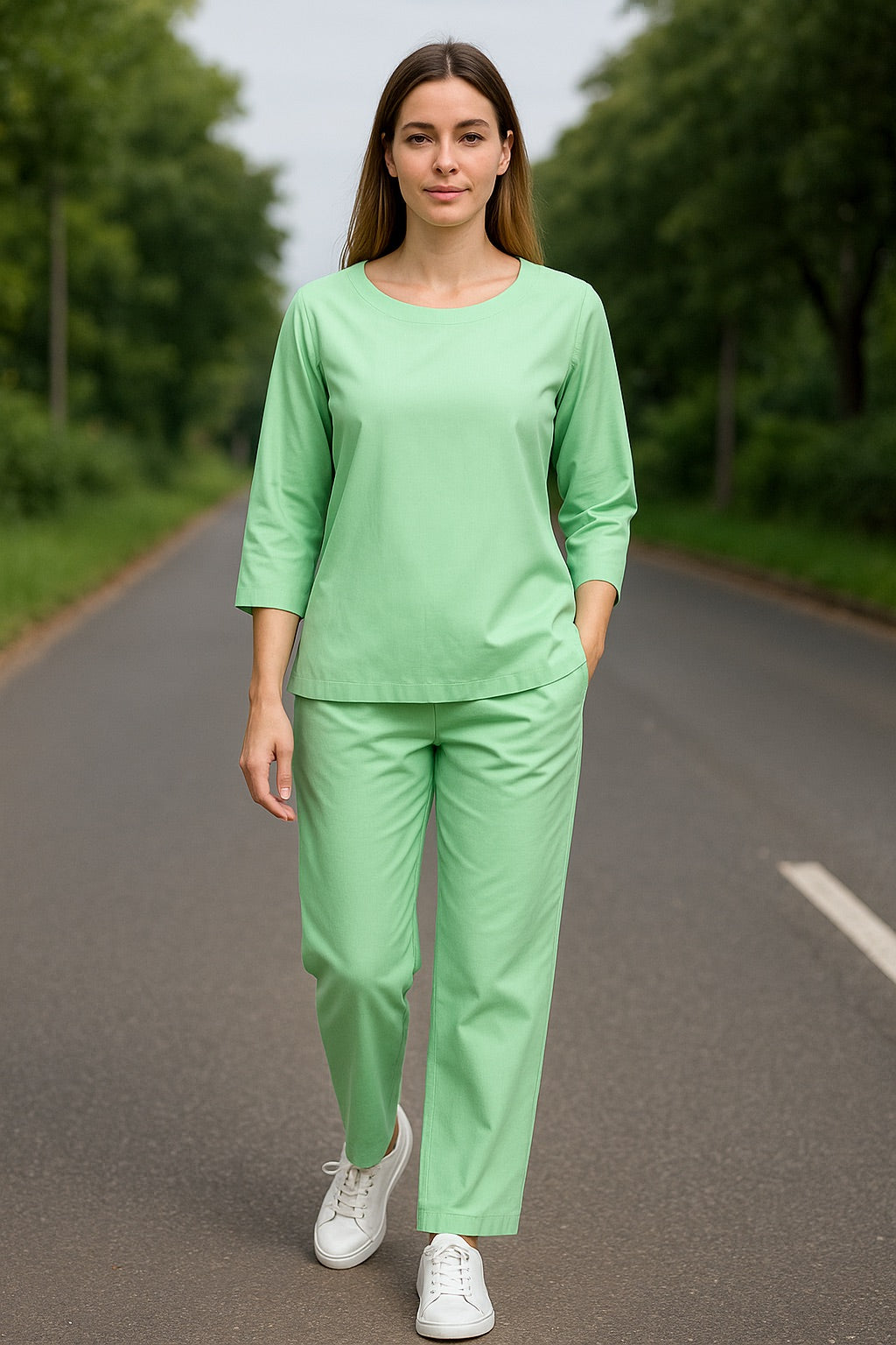 Pure cotton Pista Green Yoga Set