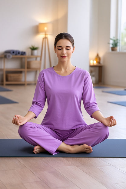 Pure cotton Purple Yoga Set
