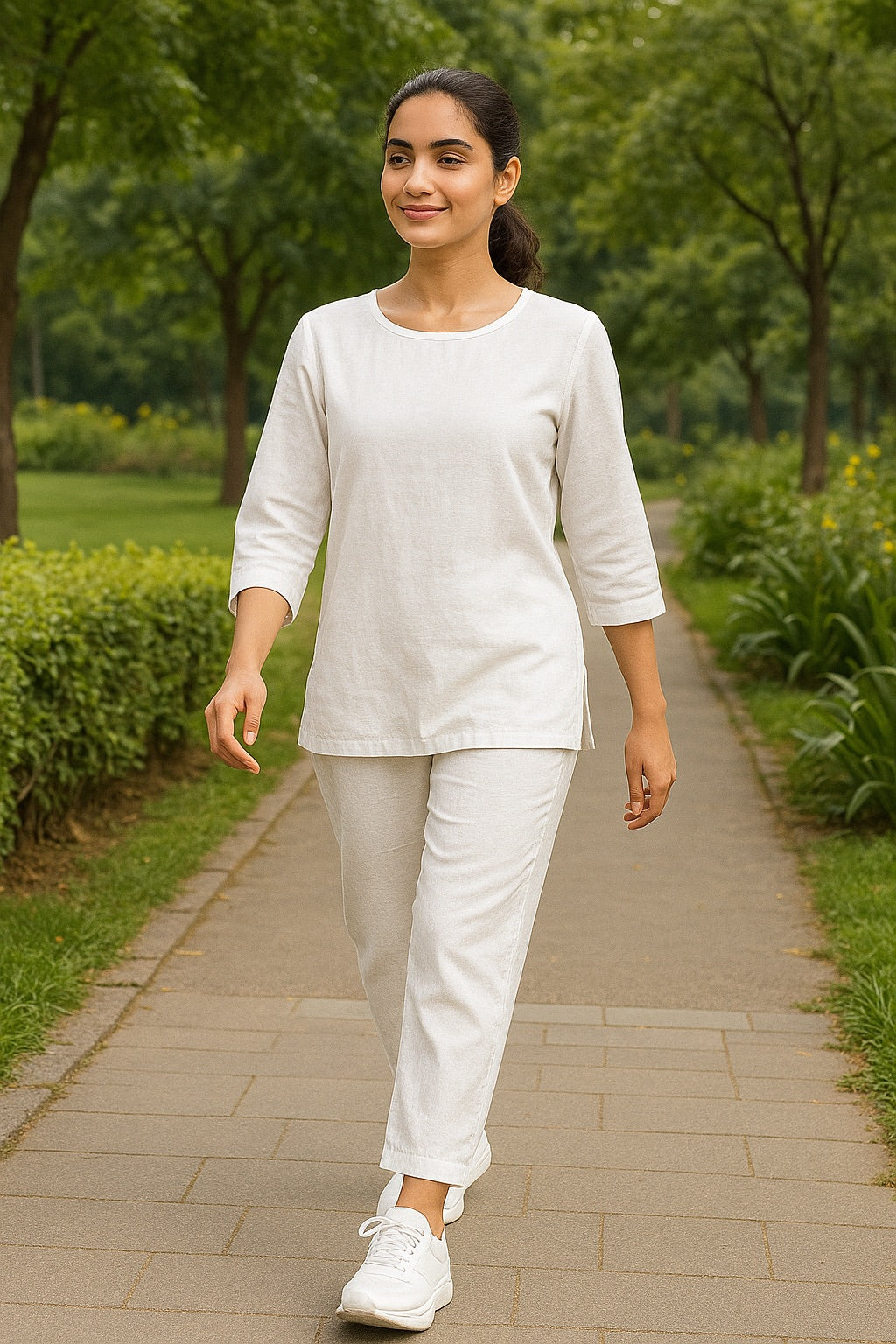 Pure cotton White Yoga Set